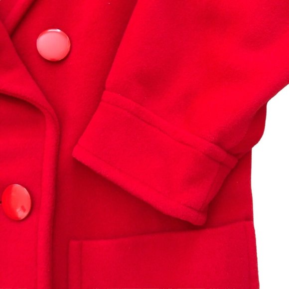 GY Pure New Wool Red Coat Jacket Double Breasted Italy Vintage Womens Size 6 EUC - Picture 5 of 13